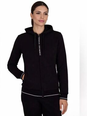 Armani Exchange Black Zip-Up Hoodie